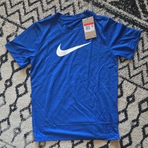 Nike Kids Short Sleeve Tee in Blue and White
